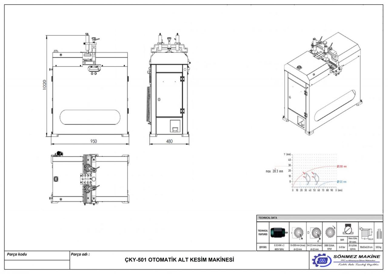 Otomatik ta Kesim Makinas CKY501 CKY501