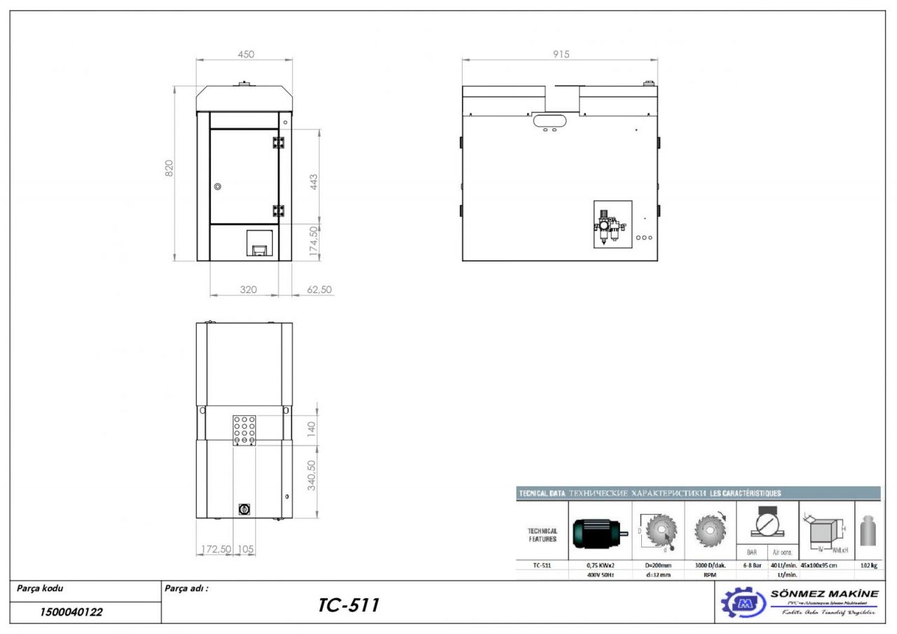 PVC Profilleri V eklinde Kesim Makinas TC-511 TC-511