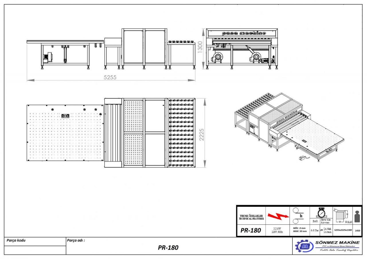 Cam Presleme Makinas PR180 PR180